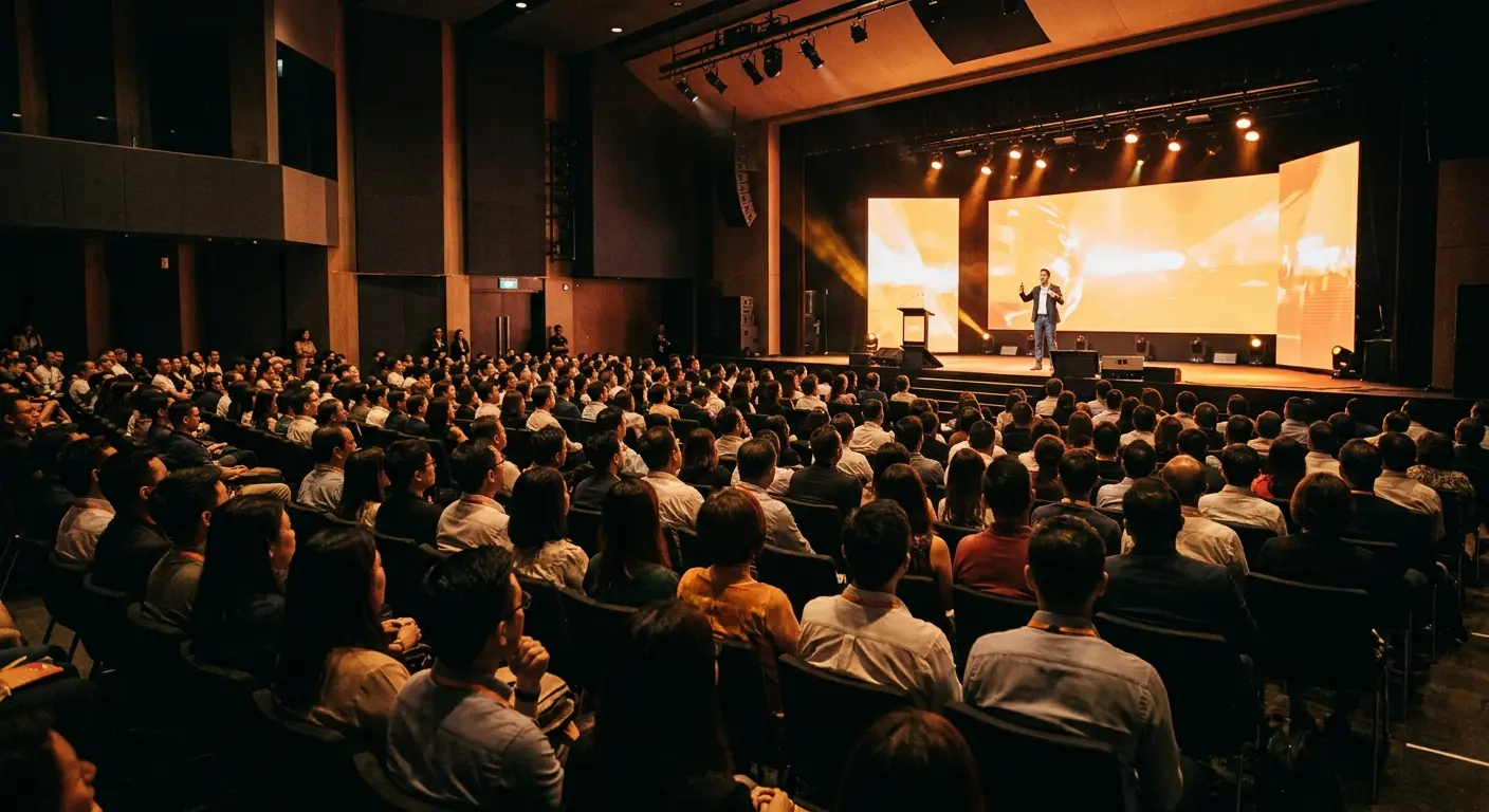 Attendees filling a Socionomics seminar hall
